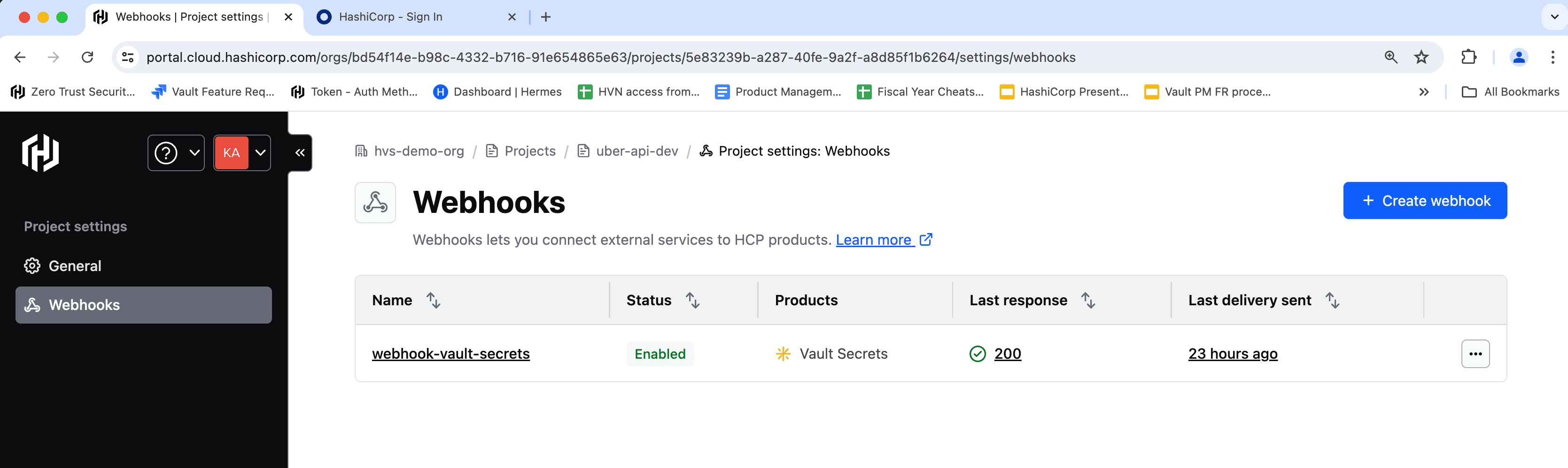 Webhook UI